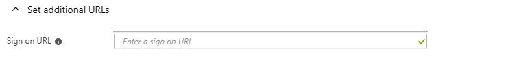 Azure portal setting additional sign on URLs.