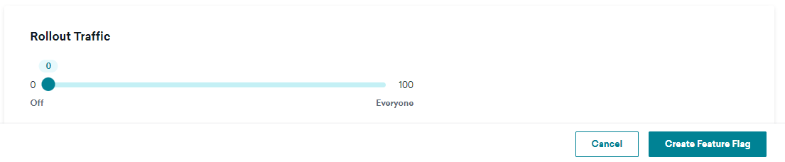 0 から 100 までの範囲の [ロールアウトトラフィック] というラベルの付いたスライダ。